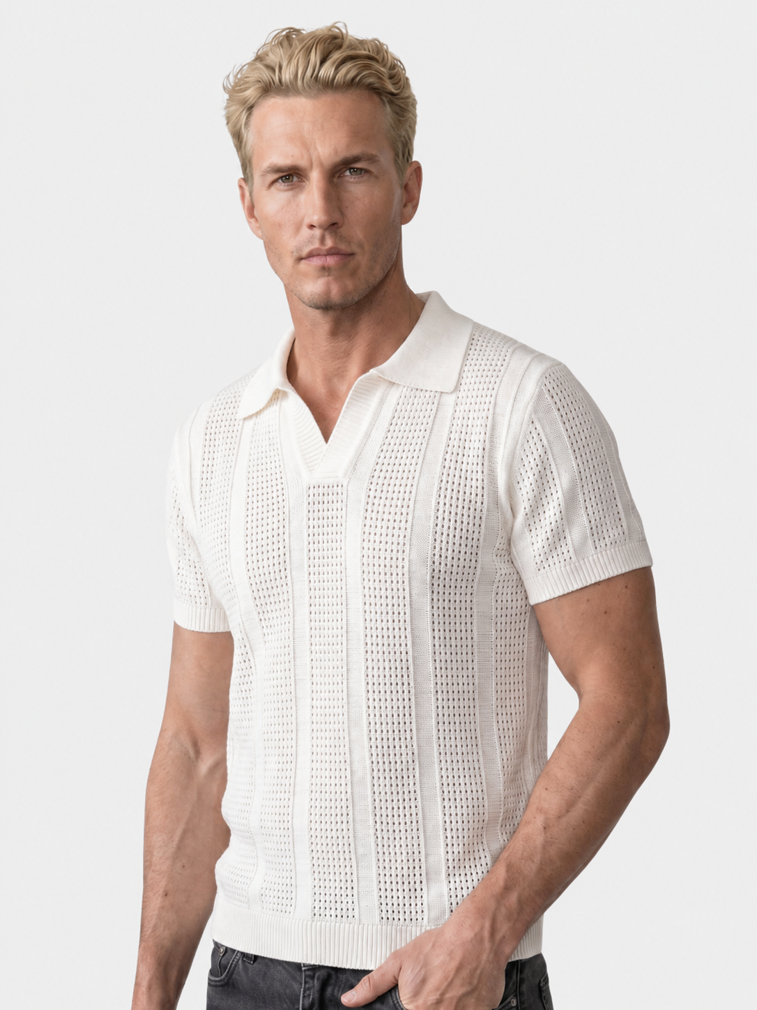 Knitted Slim Shirt Polo