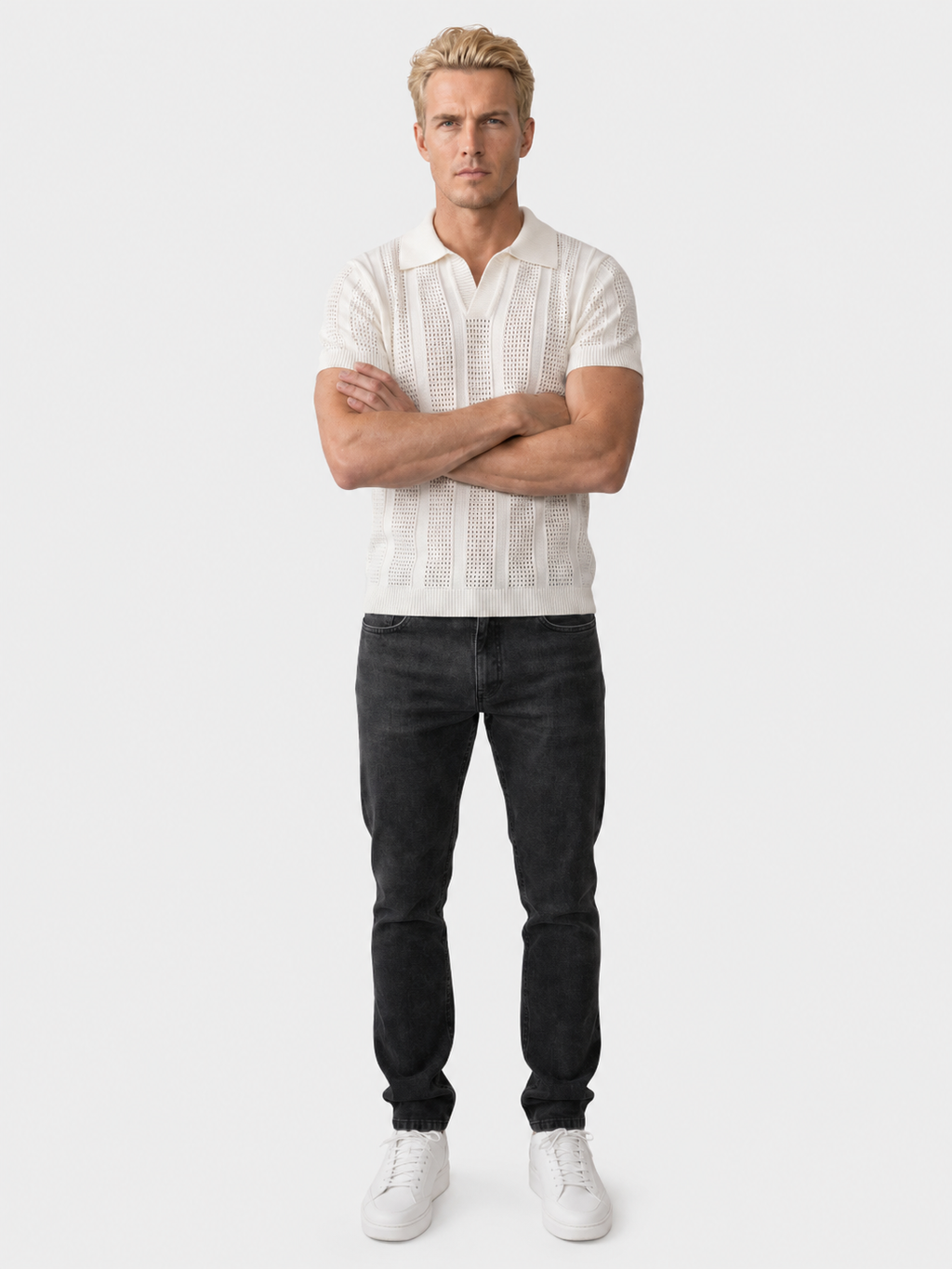 Knitted Slim Shirt Polo