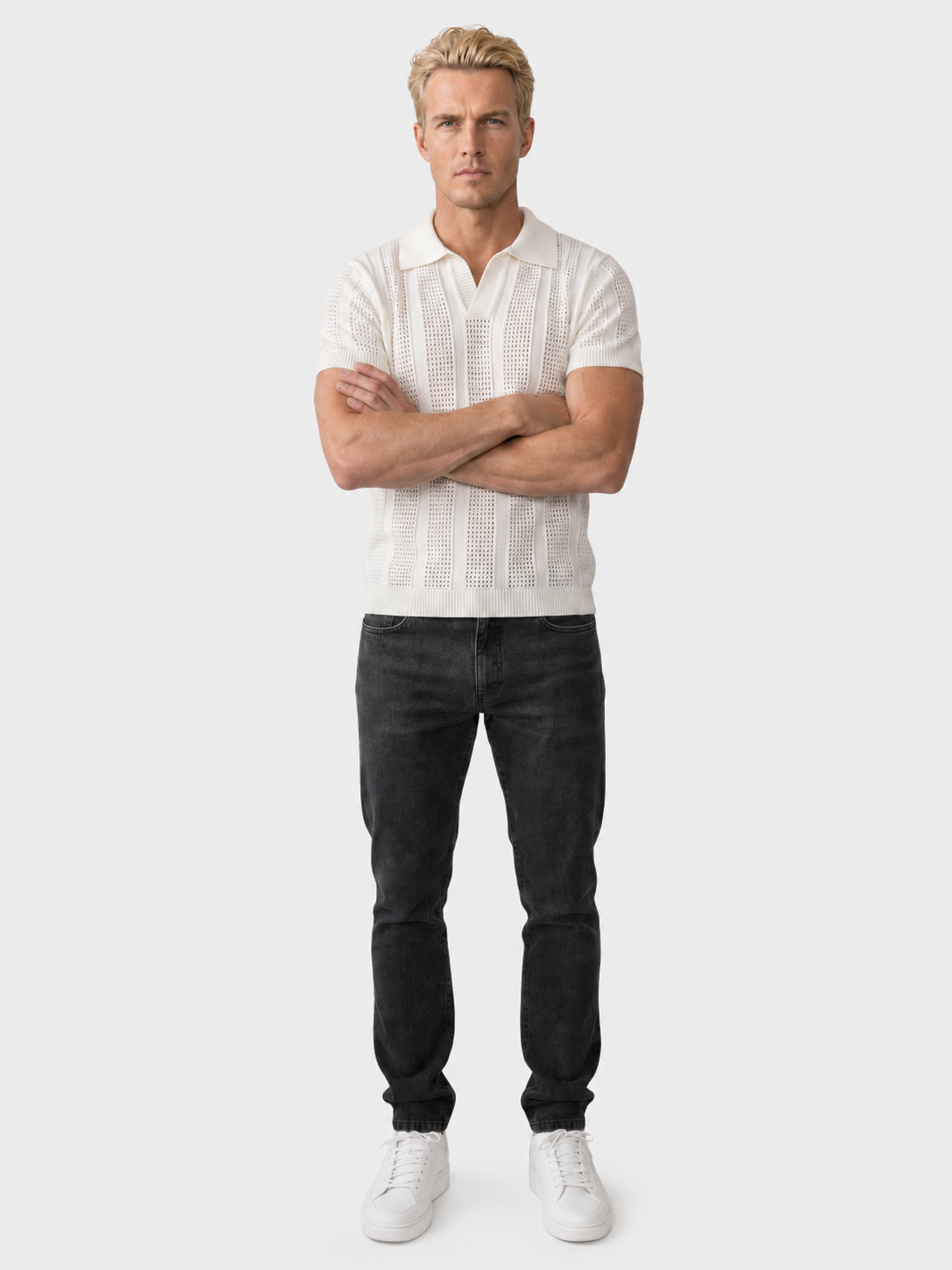 Knitted Slim Shirt Polo