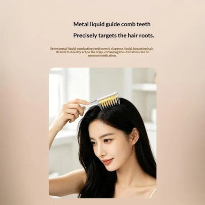 Portable Transparent Essential Oil Massage Comb Unisex Built-in Liquid Applicator for Post-shower Hair Care
