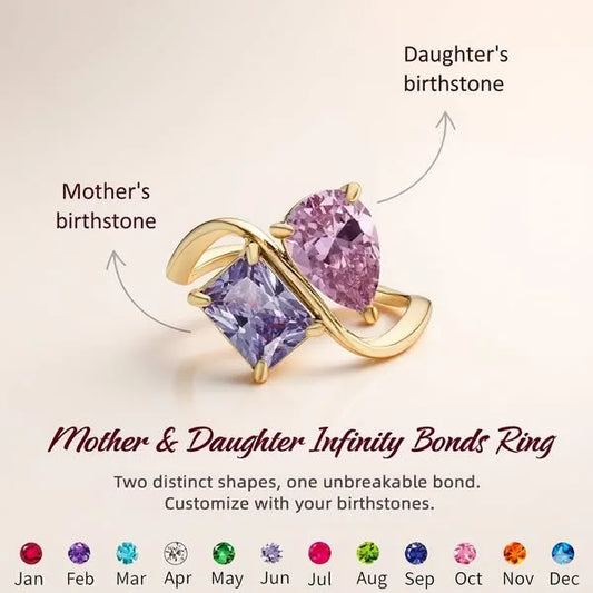 Custom Mother Daughter Birthstone Ring