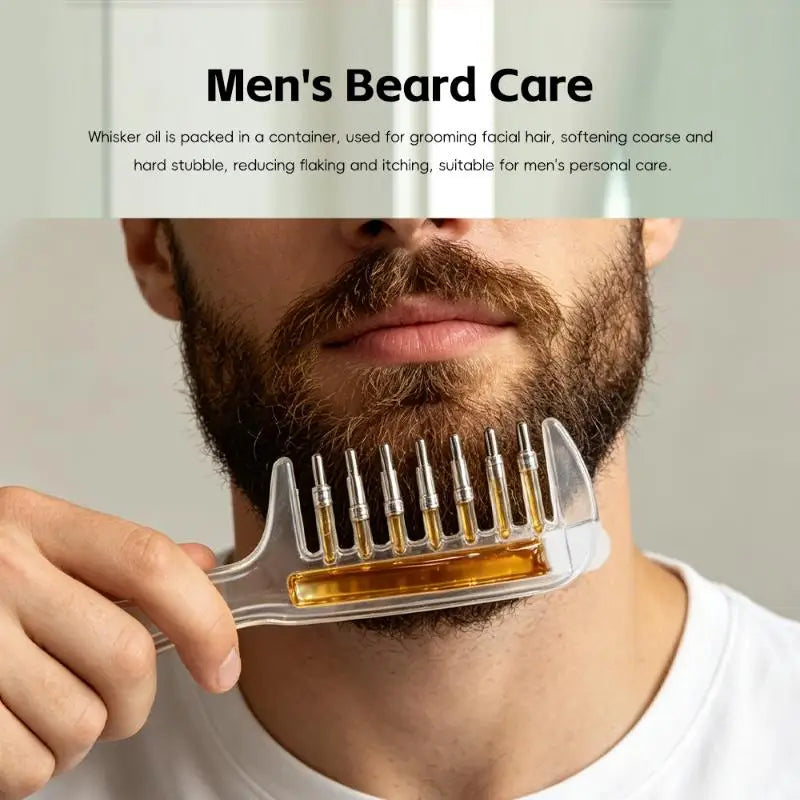 Portable Transparent Essential Oil Massage Comb Unisex Built-in Liquid Applicator for Post-shower Hair Care