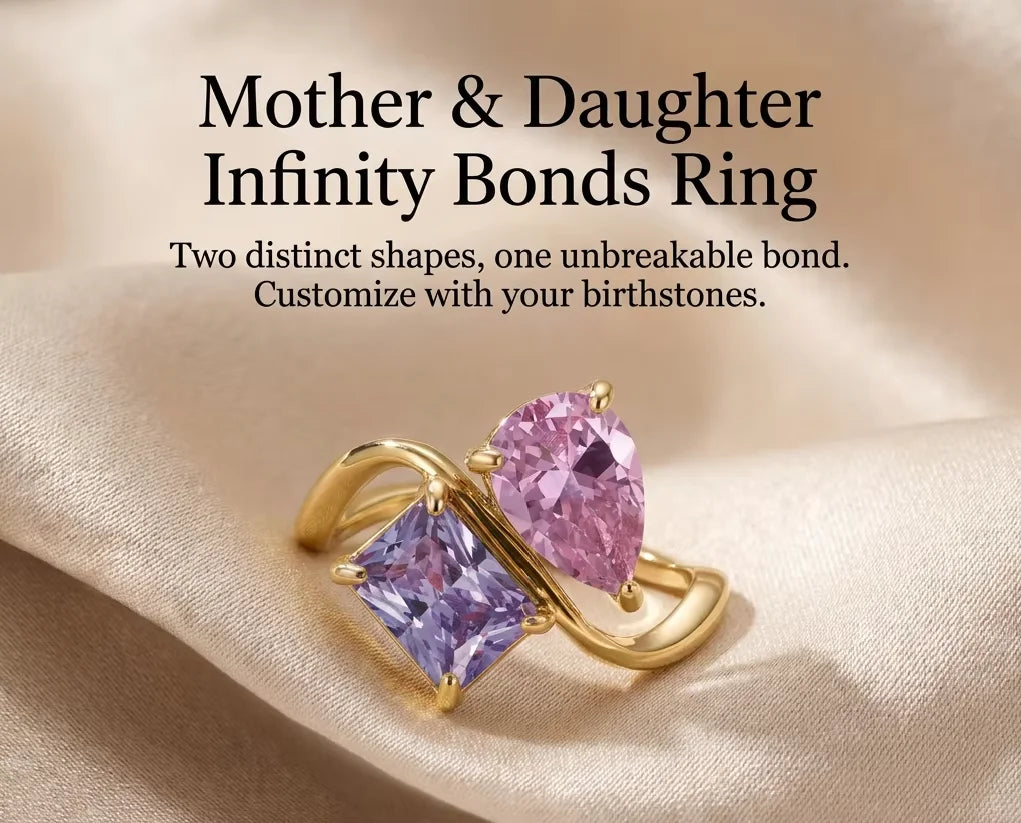 Custom Mother Daughter Birthstone Ring