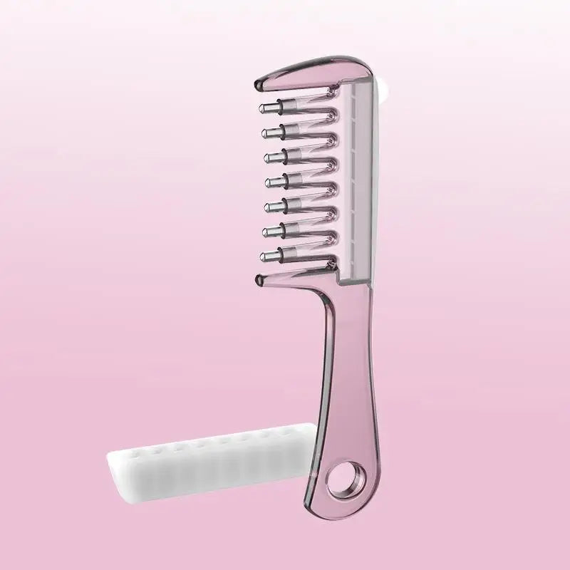 Portable Transparent Essential Oil Massage Comb Unisex Built-in Liquid Applicator for Post-shower Hair Care