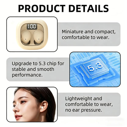 Mini Invisible Earbuds Bluetooth TWS Wireless Earphones HIFI Stereo Noise Reduction Heasets with Microphones Headphones