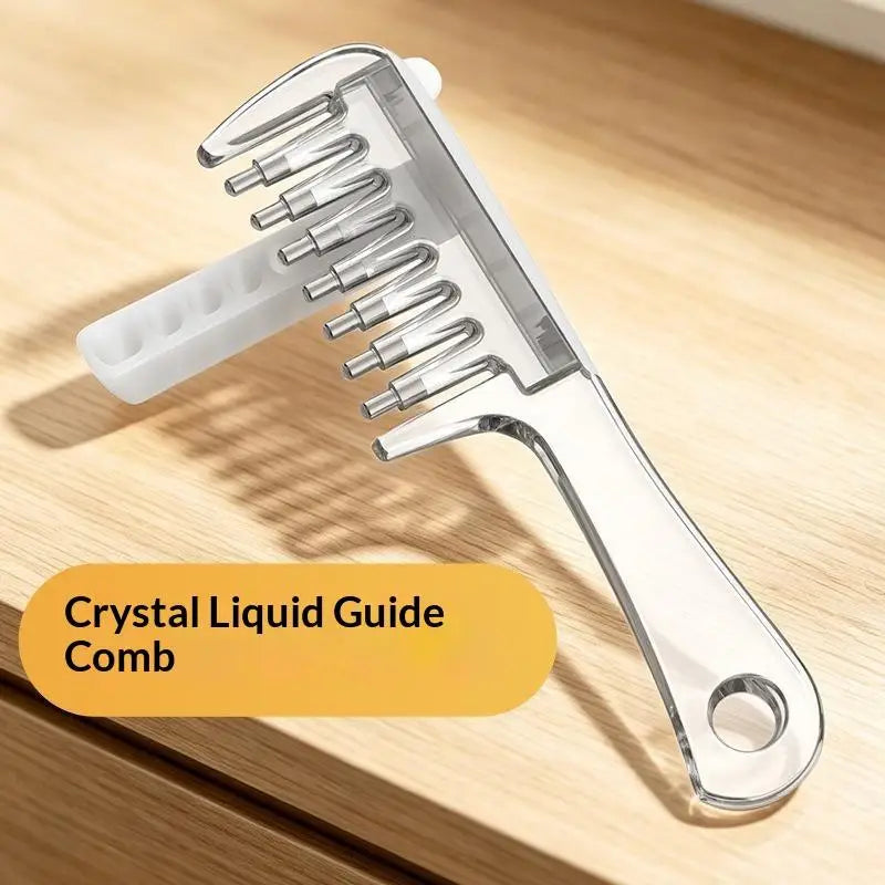 Portable Transparent Essential Oil Massage Comb Unisex Built-in Liquid Applicator for Post-shower Hair Care