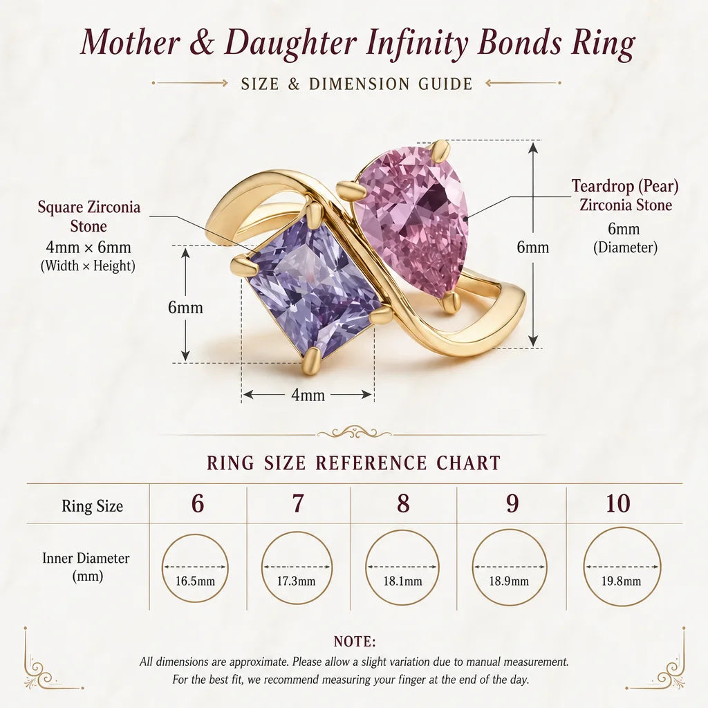 Custom Mother Daughter Birthstone Ring