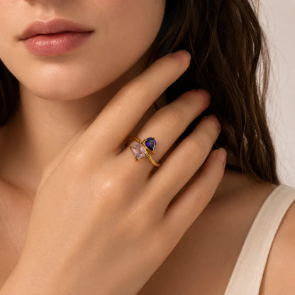 Custom Mother Daughter Birthstone Ring
