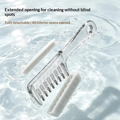 Portable Transparent Essential Oil Massage Comb Unisex Built-in Liquid Applicator for Post-shower Hair Care