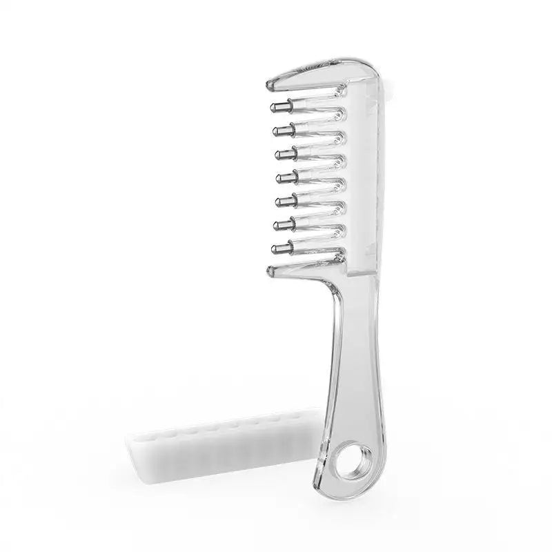 Portable Transparent Essential Oil Massage Comb Unisex Built-in Liquid Applicator for Post-shower Hair Care
