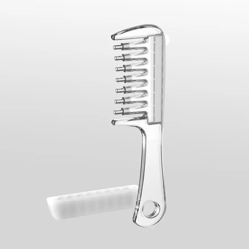 Portable Transparent Essential Oil Massage Comb Unisex Built-in Liquid Applicator for Post-shower Hair Care