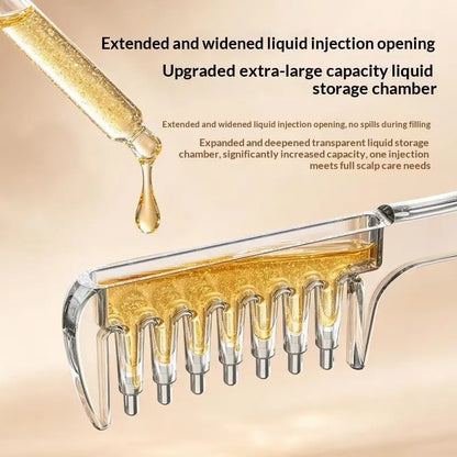 Portable Transparent Essential Oil Massage Comb Unisex Built-in Liquid Applicator for Post-shower Hair Care