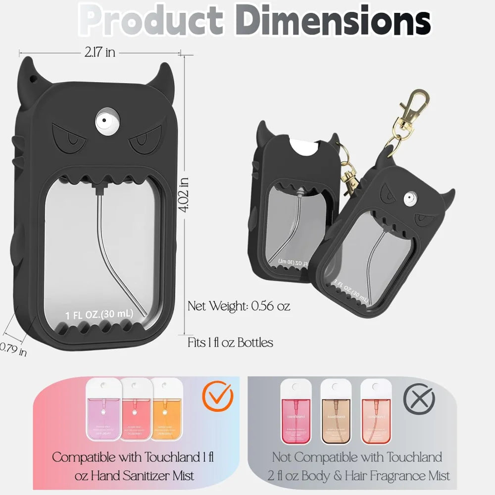 Silicone Case for Touchland Hand Sanitizer Spray 30ML , Hand Sanitizer Case Holder with Keychain, Protective Cover Accessories