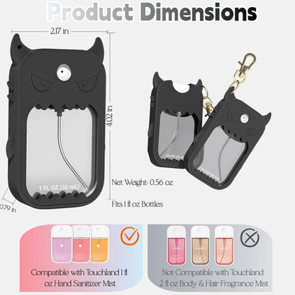 Silicone Case for Touchland Hand Sanitizer Spray 30ML , Hand Sanitizer Case Holder with Keychain, Protective Cover Accessories