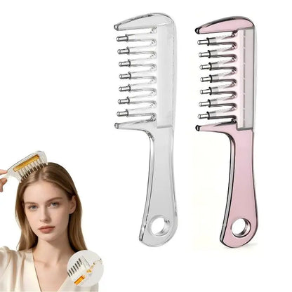 Portable Transparent Essential Oil Massage Comb Unisex Built-in Liquid Applicator for Post-shower Hair Care