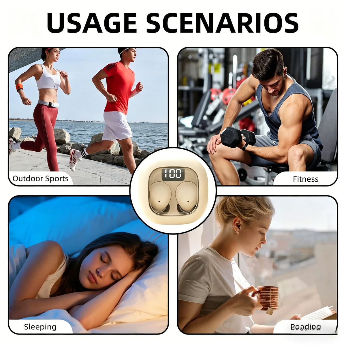 Mini Invisible Earbuds Bluetooth TWS Wireless Earphones HIFI Stereo Noise Reduction Heasets with Microphones Headphones