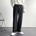 2024 Spring Autumn Men's Fashionable White Korean Style Casual Pants Street Draped Straight Loose Suit Casual Trousers Male